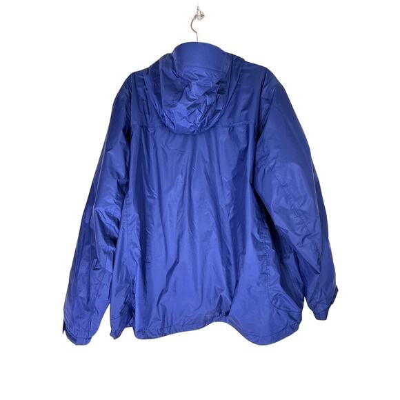 LL Bean Blue Fleece Lined Insulated Hooded Zipper Up Utility Rain Coat Size XL - Picture 5 of 9